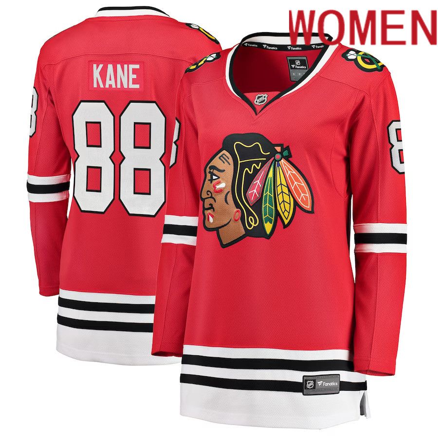 Women Chicago Blackhawks #88 Patrick Kane Fanatics Branded Red Home Breakaway Player NHL Jersey